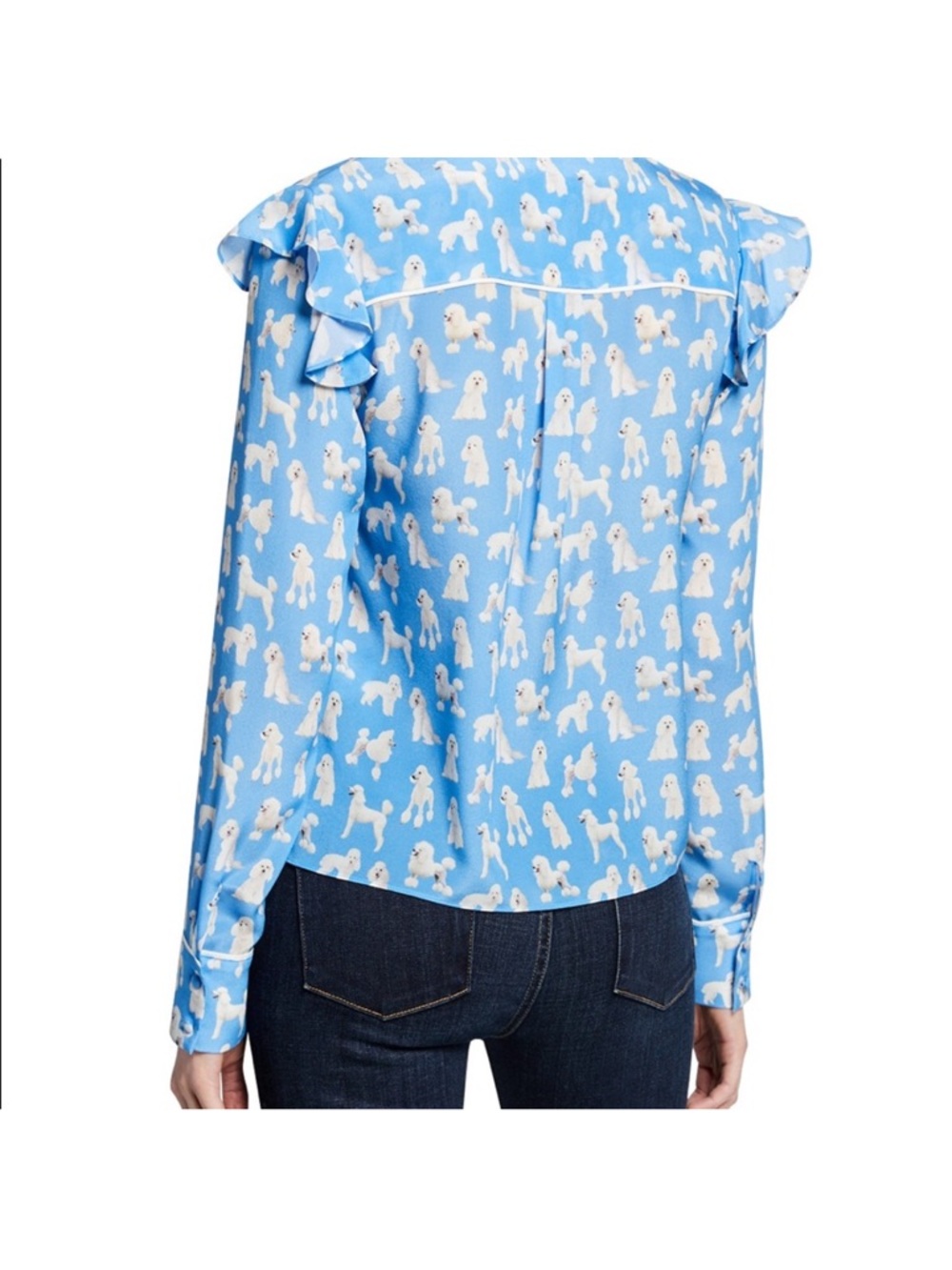 Alice + Olivia "Zimmer" Poodles ruffle blouse S - Picture 4 of 16